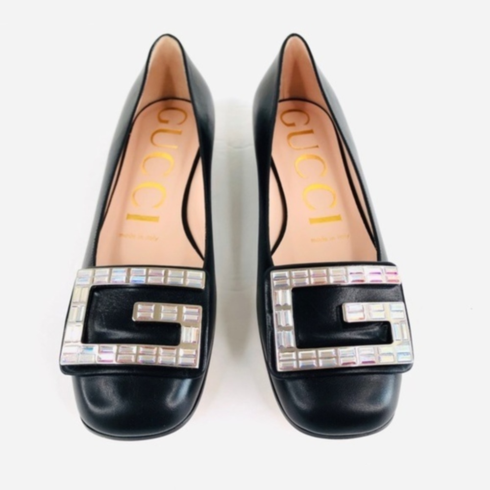 GUCCI Malaga Crystal Square GG Madelyn BALLET Flat - Picture 3 of 12